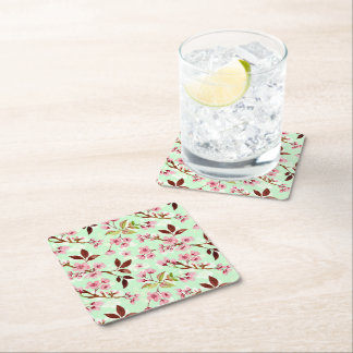 Porta-copo De Papel Quadrado Cherry Blossoms Mint Portas copos de Papel de Fund