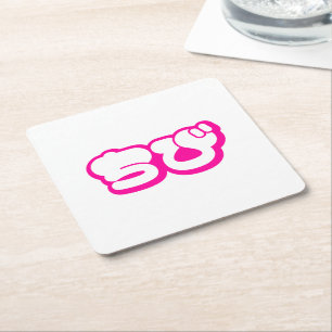 Porta-copo De Papel Quadrado Chibi ちび Japonês Nihongo escrita Hiragana