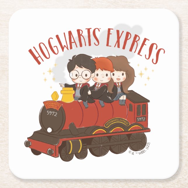 Porta-copo De Papel Quadrado Chibi HOGWARTS EXPRESS™ Ride (Frente)