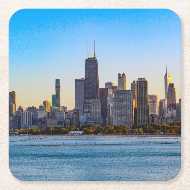 Porta-copo De Papel Quadrado Chicago na Porta copos de Dusk (Frente)