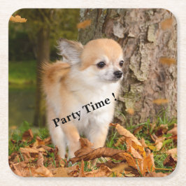 Porta-copo De Papel Quadrado Chihuahua