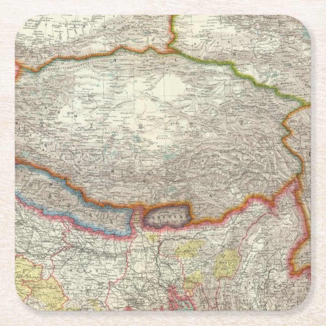 Porta-copo De Papel Quadrado China e Tibet (Frente)