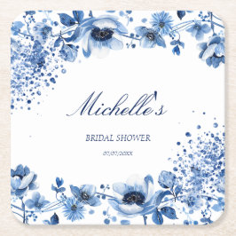 Porta-copo De Papel Quadrado Chinoiserie Asiática Light Blue Bridgerton