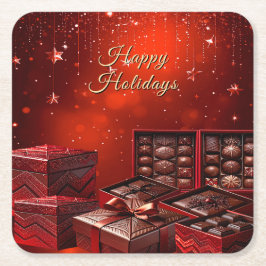 Porta-copo De Papel Quadrado Chocolate Candy Holiday Paper Coaster