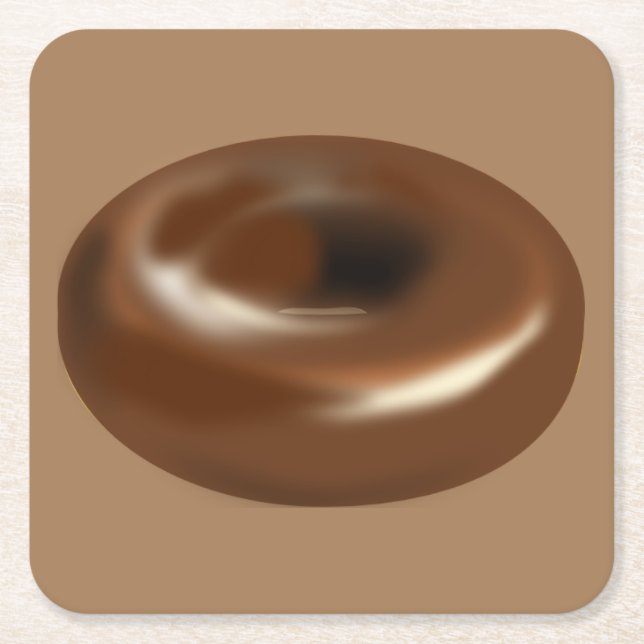 Porta-copo De Papel Quadrado Chocolate Doughnut gostoso (Frente)