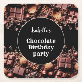 Porta-copo De Papel Quadrado Chocolate Festa de aniversário Quente Chocolate