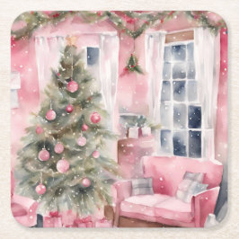 Porta-copo De Papel Quadrado Christmas