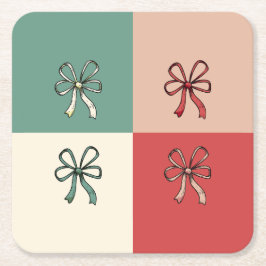 Porta-copo De Papel Quadrado christmas bow conquette