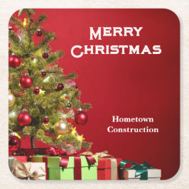 Porta-copo De Papel Quadrado Christmas Business Promotional Personalize Text 6