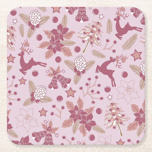 Porta-copo De Papel Quadrado Christmas holidays (Frente)