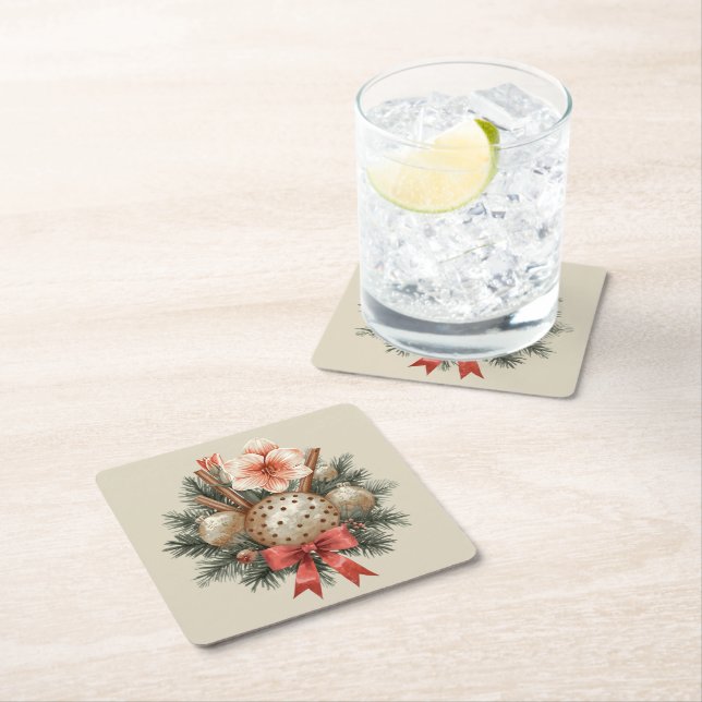 Porta-copo De Papel Quadrado Christmas Panettone Arrangement (Insitu)