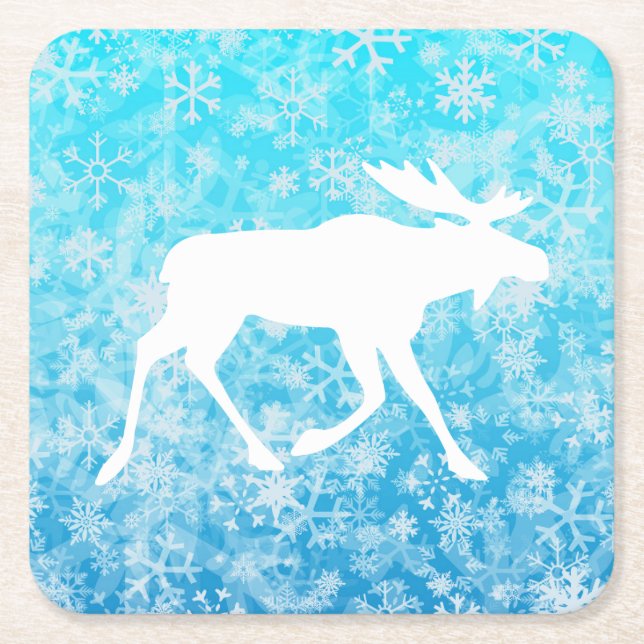 Porta-copo De Papel Quadrado Christmoose alegre (Frente)