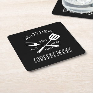 Porta-copo De Papel Quadrado CHURRASCO Grill Mestre Personalizado Melhor Pai Pa