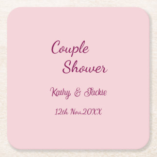 Porta-copo De Papel Quadrado chuva de casal rosa roxo pastel casamento nome dat