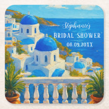 Chuva de noiva Santorini Cítrico Grego Mediterrâne