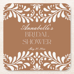 Porta-copo De Papel Quadrado Chuveiro de Noiva Telha Talavera Espanhola Fiesta