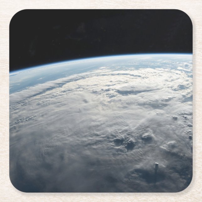 Porta-copo De Papel Quadrado Ciclone Tropical Idai Acima Da Costa Da África. (Frente)