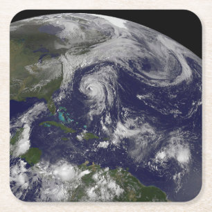 Porta-copo De Papel Quadrado Ciclones Tropicais Katia, Lee, Maria E Nate.