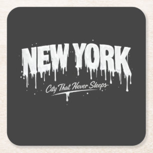 Porta-copo De Papel Quadrado Cidade de Nova York Que Nunca Dorme