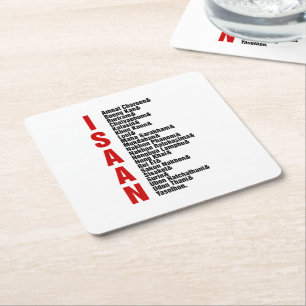 Porta-copo De Papel Quadrado Cidades de Isaan, Tailândia