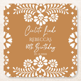 Porta-copo De Papel Quadrado Cielito lindo terracotta mexicano 60 anos