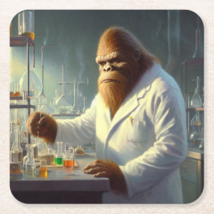 Porta-copo De Papel Quadrado Cientista Bigfoot