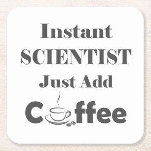 Porta-copo De Papel Quadrado Cientista Instantâneo Apenas Adicione Café