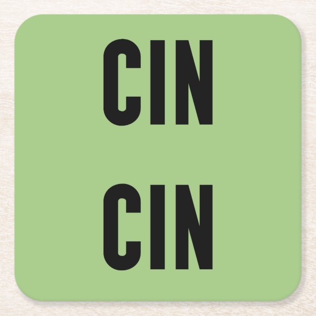 Porta-copo De Papel Quadrado Cin Cin Typography (Frente)