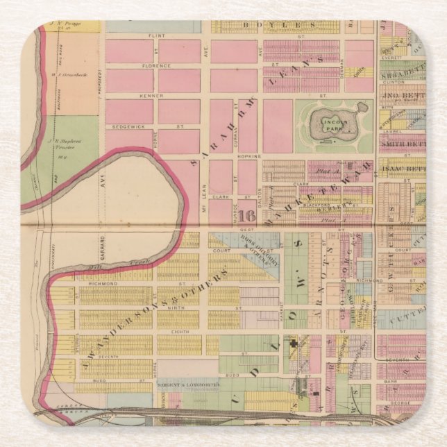 Porta-copo De Papel Quadrado Cincinnati, Ohio 2 (Frente)