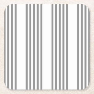 Porta-copo De Papel Quadrado Cinza e padrão de cinco faixas brancas