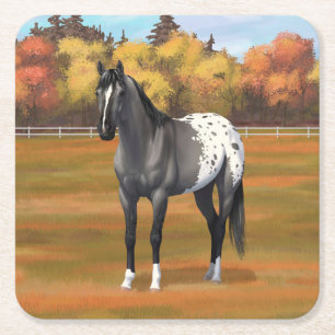 Porta-copo De Papel Quadrado Cinza Grulla Appaloosa Quarter Horse Stallion
