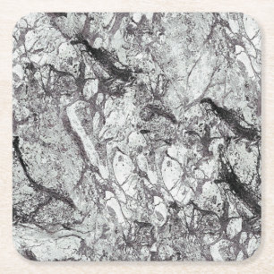Porta-copo De Papel Quadrado Cinza Marble Look