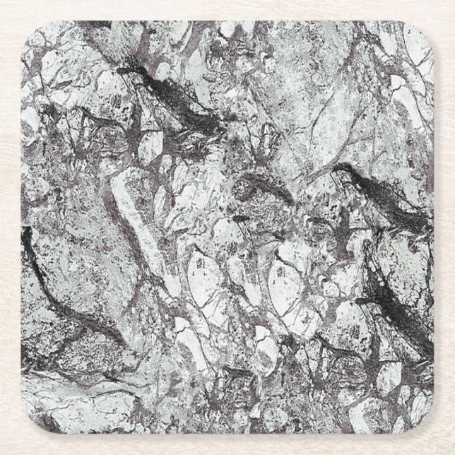 Porta-copo De Papel Quadrado Cinza Marble Look (Frente)