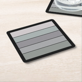 Porta-copo De Papel Quadrado Cinza Verde Com Faixa Preta Em Papel De Aquarela