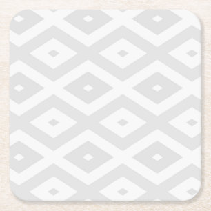 Porta-copo De Papel Quadrado Cinzas leves e padrão de diamante branco