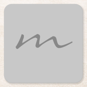 Porta-copo De Papel Quadrado Cinzas profissionais modernas de monograma