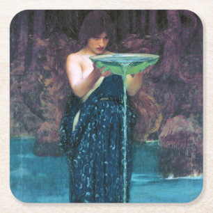Porta-copo De Papel Quadrado Circe Ciumenta, John William Waterhouse
