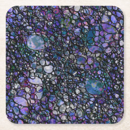Porta-copo De Papel Quadrado Círculos Abstratos Desenhados à Mão, Azul, Roxo, P