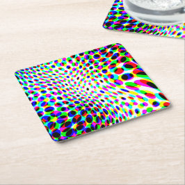 Porta-copo De Papel Quadrado Círculos Coloridos Divertidos