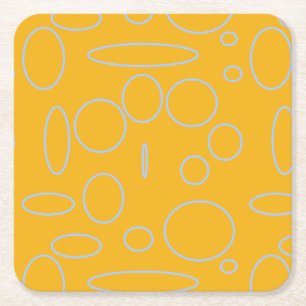 Porta-copo De Papel Quadrado Círculos Loops em Laranja