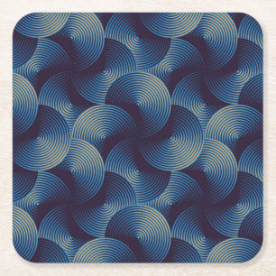 Porta-copo De Papel Quadrado Círculos metálicos ilusão óptica, patamar sem cost