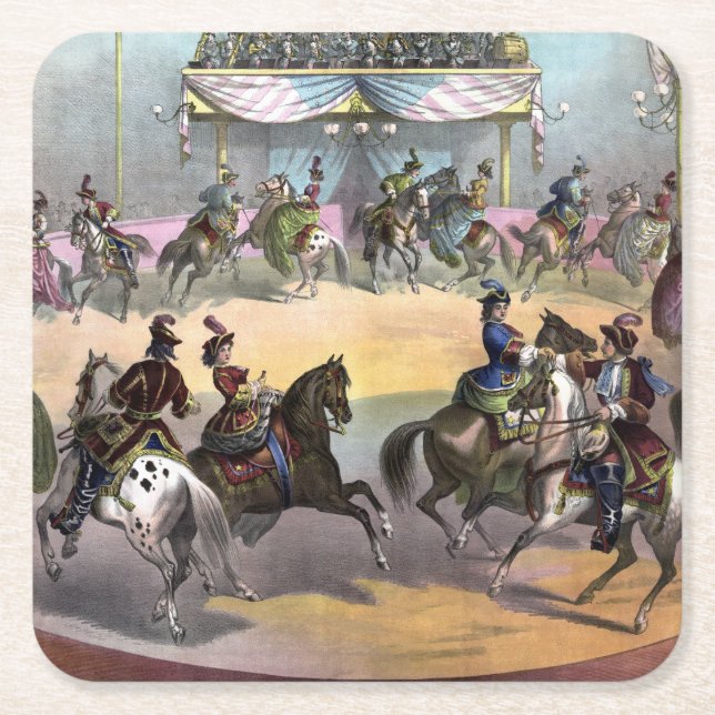 Porta-copo De Papel Quadrado Circus Grand Finale, 1872. (Frente)