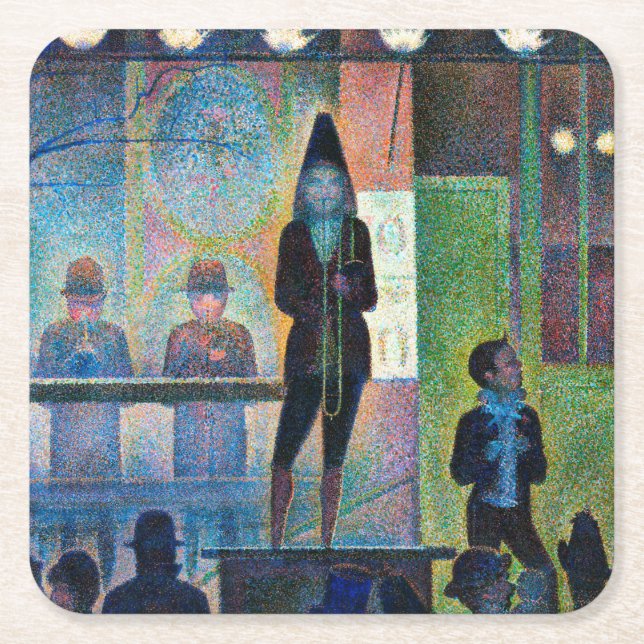 Porta-copo De Papel Quadrado Circus Sideshow, Seurat (Frente)