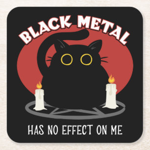 Porta-copo De Papel Quadrado Citação de Gatos Satânicos de Metal Negro Engraçad