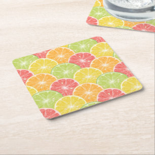Porta-copo De Papel Quadrado Citrus Slices