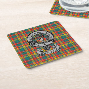 Porta-copo De Papel Quadrado Clan Buchanan Tartan & Crest