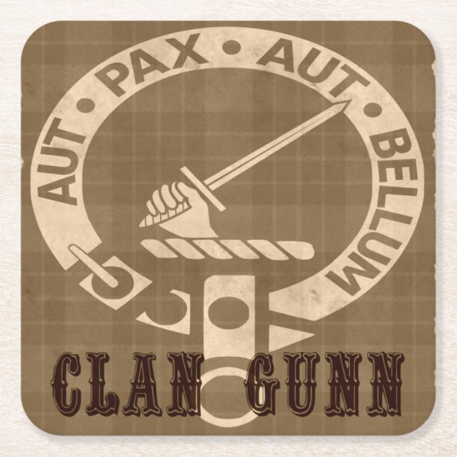 Porta-copo De Papel Quadrado Clan Gunn Sepia (Frente)