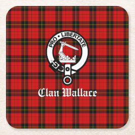 Porta-copo De Papel Quadrado Clan Wallace Crest Crachá e Tartan