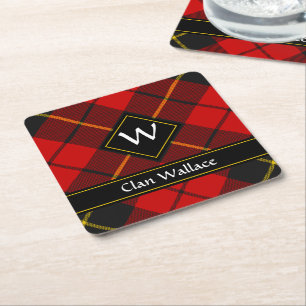 Porta-copo De Papel Quadrado Clan Wallace Tartan Square Paper Porta copos
