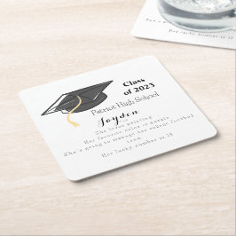 Porta-copo De Papel Quadrado Classe de Graduação de Fatos de Diversão Personali